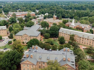 Historic buildings in the College of William and Mary, Williamsburg, Virginia, United States.