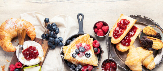 Fresh and delicious french desserts and sweets. © bit24
