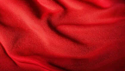 Red sports clothing fabric football jersey texture close up