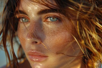 A close-up portrait of a person with a distinctive feature