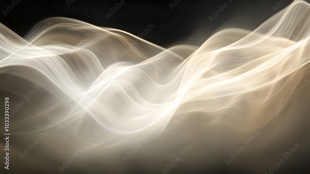 Wall mural gently bending beams of soft light creating a flowing effect in the air