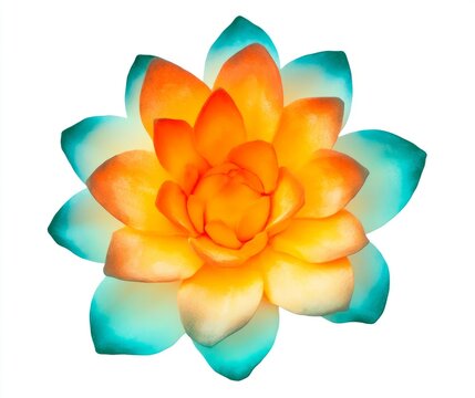 colorful succulent flower on white background clip art preview