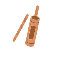 Illustration of Traditional Bamboo Musical Instrument - Kentongan
