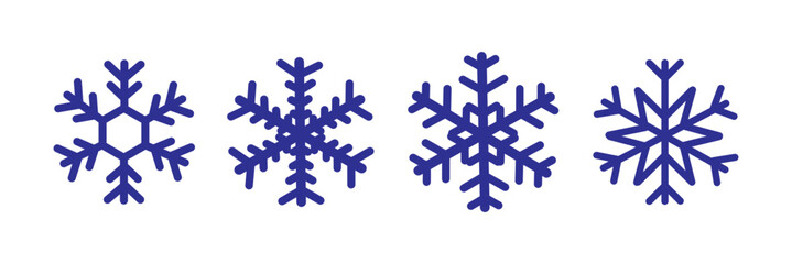 Snowflake vector icon set. Winter snow symbol.