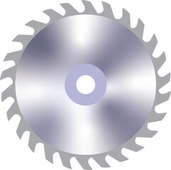 Metal saw blade. Metal circular saw vector design.