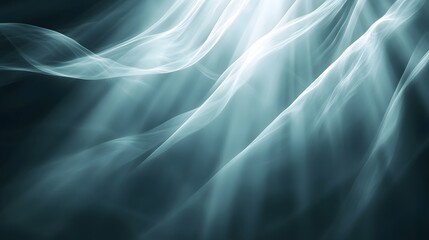 Soft light rays bending gently through the air evoking a subtle flowing motion