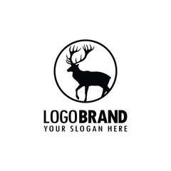 deer logo silhouette illustration. vector