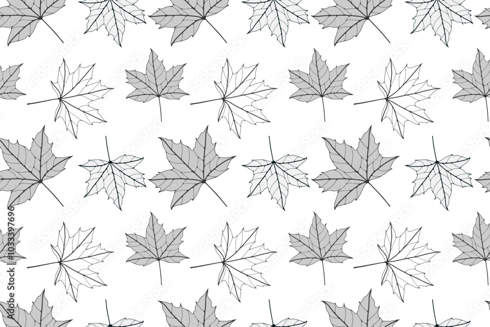 Poster maple leaves vector abstract seamless pattern