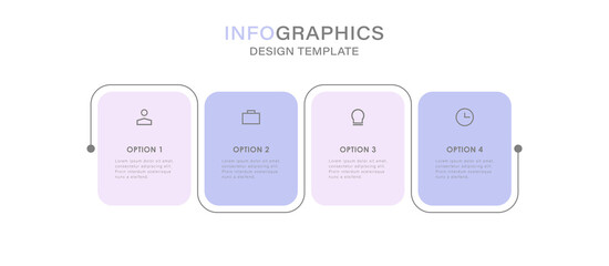 Timeline infographic template. 4 Step timeline journey, calendar Flat simple infographics design template. presentation graph. Business concept with 4 options, vector illustration.