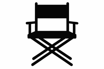 Director Chair Silhouette Vector, Director Chair Symbol Icon