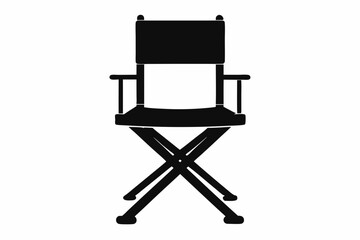 Director Chair Silhouette Vector, patio chair icon, Folding chair silhouette

