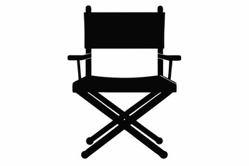 Director Chair Silhouette Vector, patio chair icon, Folding chair silhouette

