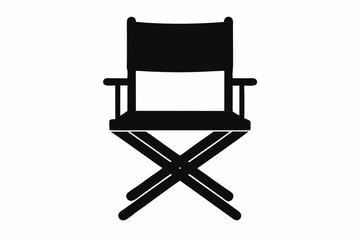Director Chair Silhouette Vector, patio chair icon, Folding chair silhouette

