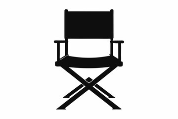 Director Chair Silhouette Vector, patio chair icon, Folding chair silhouette


