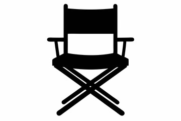 Fototapeta premium Director Chair Silhouette Vector, patio chair icon, Folding chair silhouette