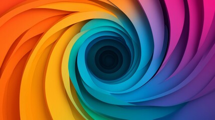 Fototapeta premium A vibrant, swirling pattern of colors forms a spiral vortex, showcasing a harmonious blend of rainbow hues.