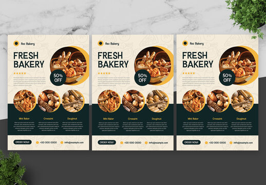 Green And Cream Bakery Flyer
