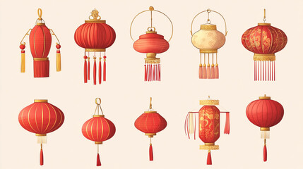 Chinese festival red lanterns.