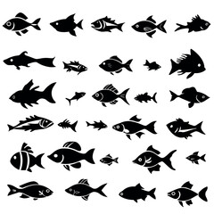 Vector Illustration of Fish Silhouette
