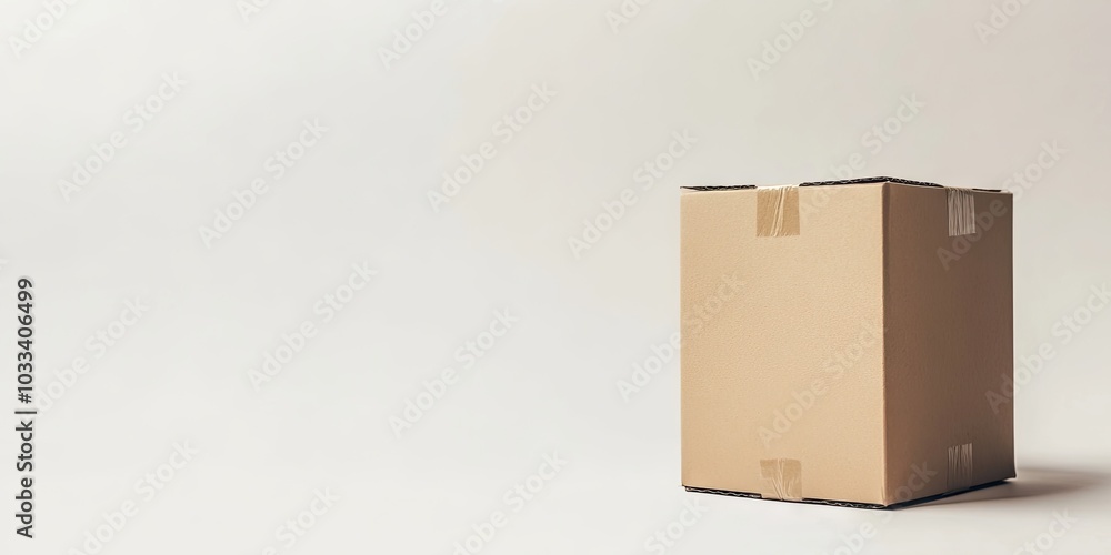 Poster cardboard shipping box isolated on a white background, featuring a clipping path and copy space for 