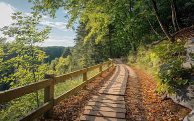 Fototapeta premium wooden bridge in the forest