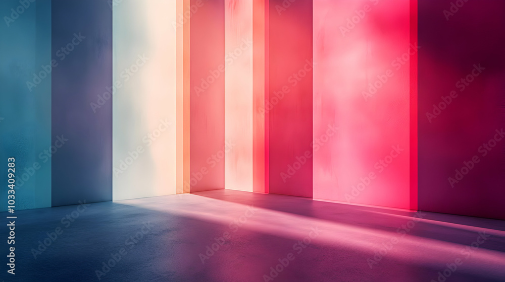 Aufkleber abstract empty room with colorful gradient walls and floor