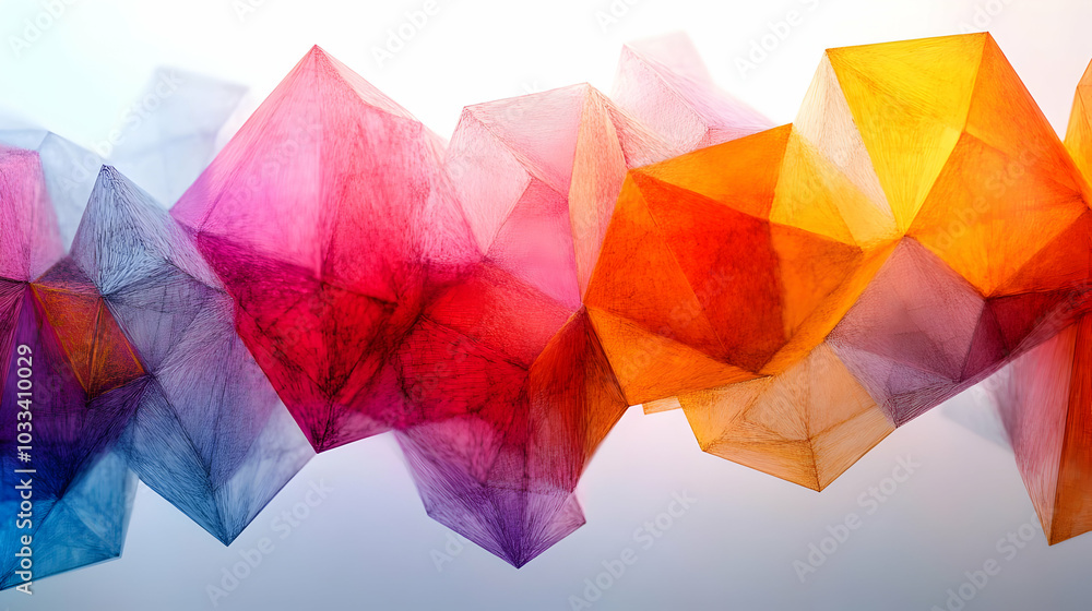 Aufkleber abstract geometric shapes form a colorful and textured background design