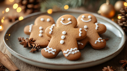 Appetizing ginger cookies close-up
