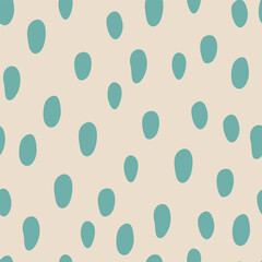 Seamless pattern with turquoise spots. Polka dots pattern on light background.