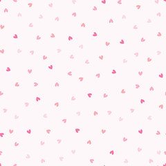 Seamless pattern with pink hearts.
