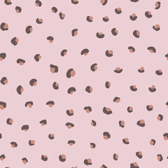 Spots and dots pattern on pink backgraund, seamless pattern . Vector illustration.	
