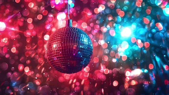 colorful disco mirror ball lights seamless looping overlay 4k virtual video animation background