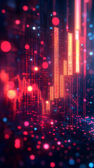 Fototapeta premium Abstract Technology Background with Glowing Lines and Particles