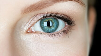 Obraz premium Close up of a Woman s Blue Eye with Long Eyelashes