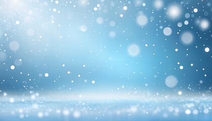 light blue gradient winter background with snowflakes