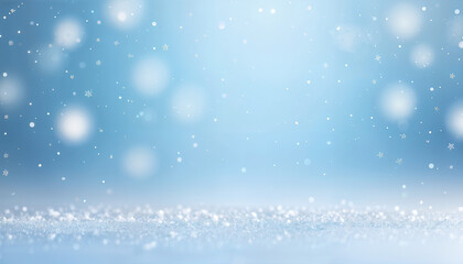 Fototapeta premium light blue gradient winter background with snowflakes