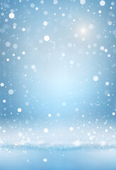 Fototapeta premium light blue gradient winter background with snowflakes