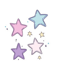 Obraz premium Cute Pastel Stars Design - Vector Illustration