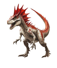 Fototapeta premium Fierce Red Spined Dinosaur Illustration