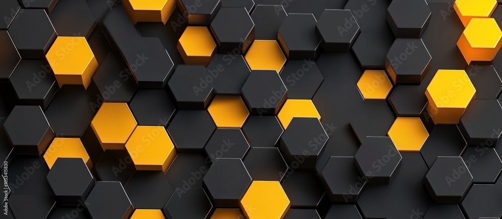 Poster abstract hexagon pattern