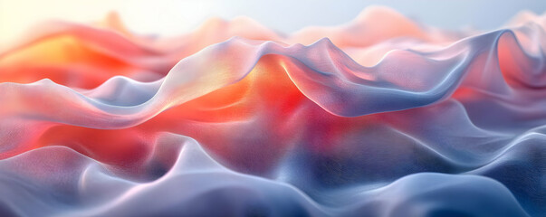 Obraz premium Abstract flowing waves of vibrant colors blend seamlessly, creating an ethereal and captivating visual experience.