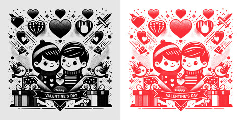 happy valentine's day love celebration card design