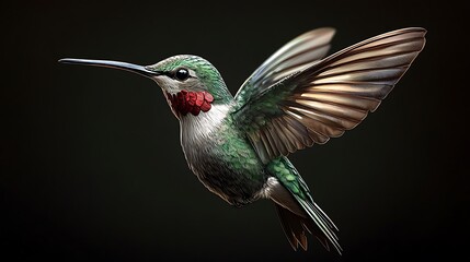 Fototapeta premium Radiant hummingbird soaring with floating colorful music notes image