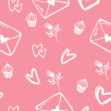 seamless valentine day pattern background with heart shape and word , p.s. i love you , valentine card for wedding card,wrap,paper,clothes,fabric,card,banner love theme