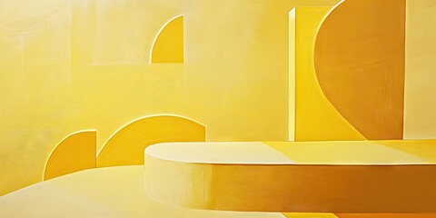 abstract hues. yellow shapes on a yellow backdrop.