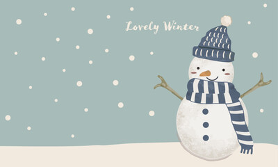 雪だるまのポストカード