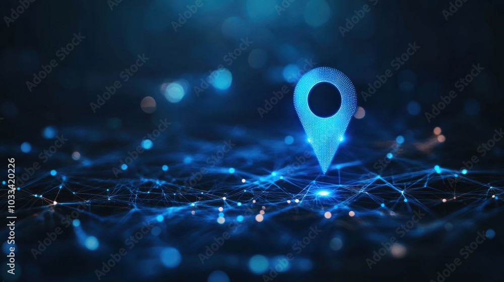 Poster digital location pin on network