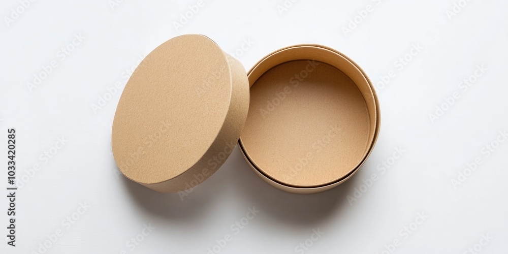Aufkleber open empty circular box on a white background