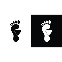 Foot care with love logo design template