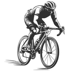 Obraz premium Vector Illustration of a Racing Cyclist Silhouette